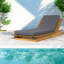 Méridiennes de patio réglables, chaise longue en bois d'acacia pour piscine