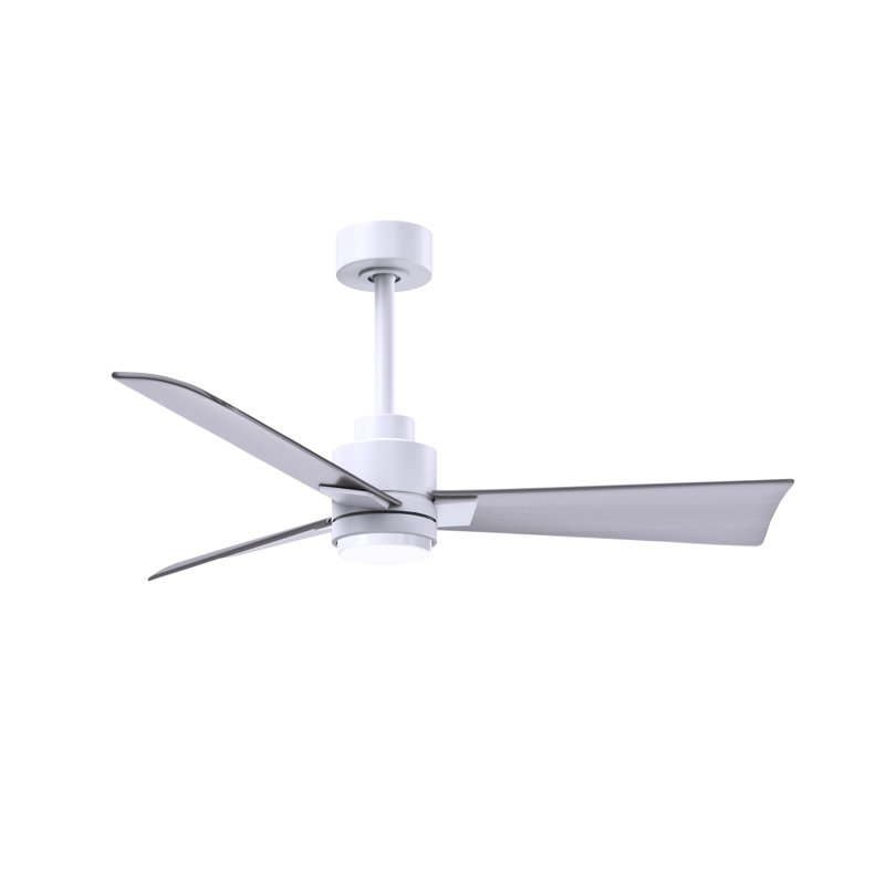 Ventilateur de plafond Alessandra, Blanc mat, 42", Nickel brossé