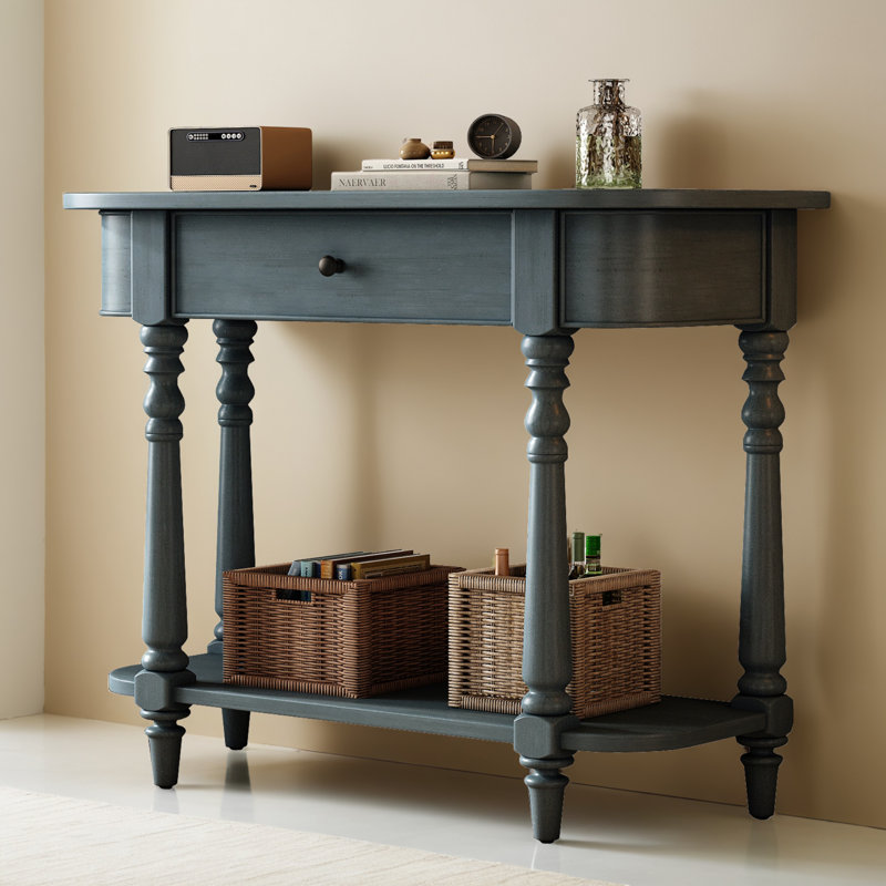 36" Console Table Entryway Sofa Side Table for Hallway Living Room, Navy Blue