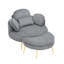 Fauteuil en velours côtelé avec repose-pieds-108743757