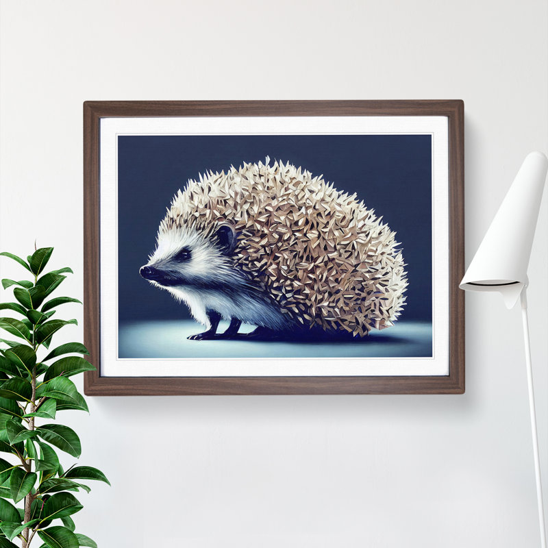 View of a Hedgehog Vol.4 - Framed Print, 46cm H x 64cm W x 2cm D, Walnut