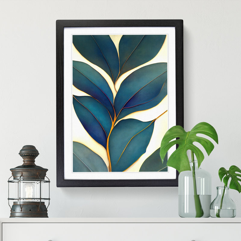 Marlinton Pretty Leaf - Wall Art, 64cm H x 46cm W x 2cm D, Walnut