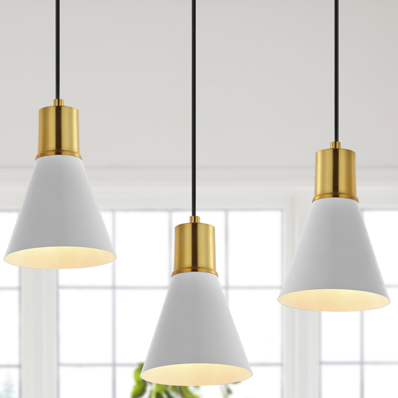 Zurcher 3 - Light Kitchen Island Pendant, White/Brass Gold