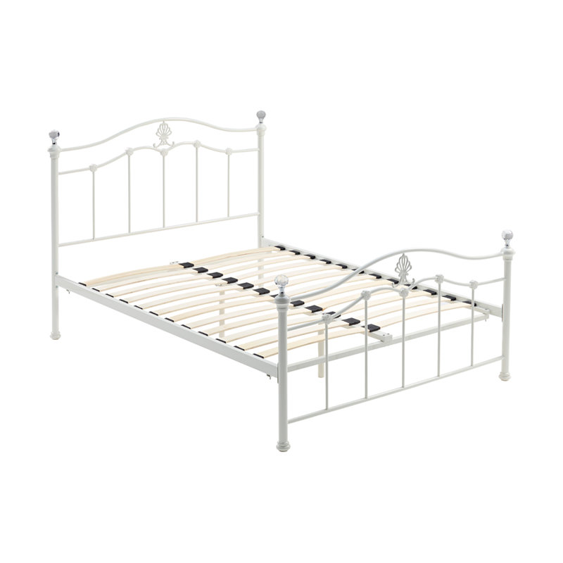 Metal Bed, White Matt, Kingsize (5')
