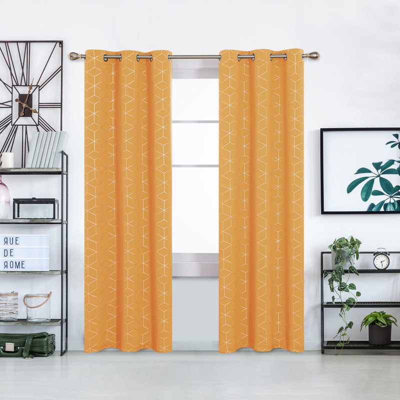 Paire de rideaux occultant en polyester, L 42 po x L 95 po, Orange