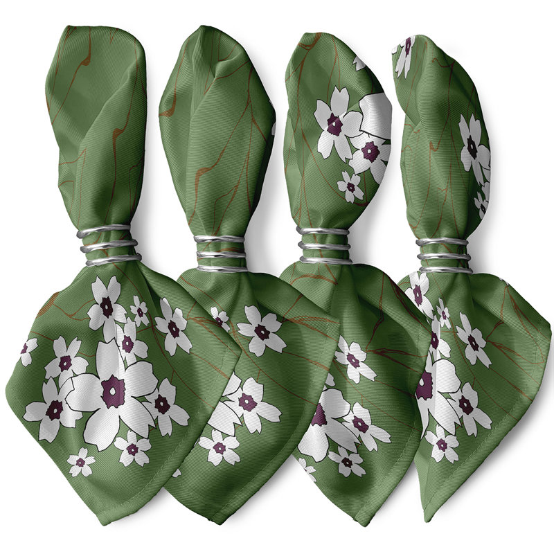 Serviette Brainard, L 18 po x L 18 po, Vert / mauve