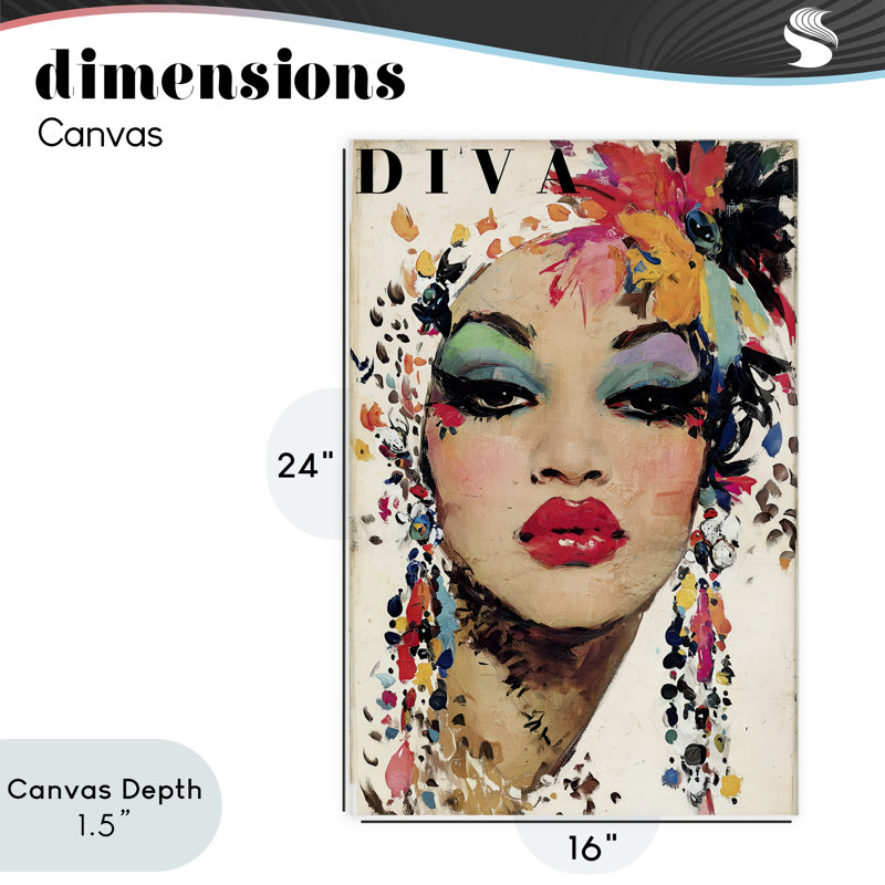 Diva Fashion Portrait, conception par Annabelle Hall, H 24 po x l 16 po