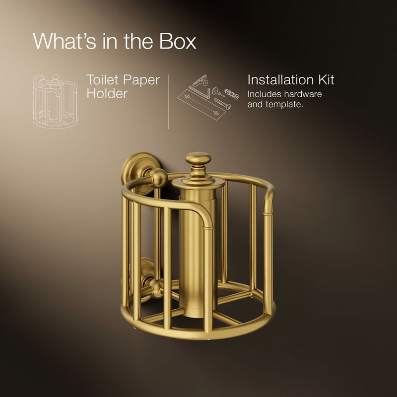 Artifacts® Toilet Tissue Carriage, Vibrant Brushed Moderne Brass