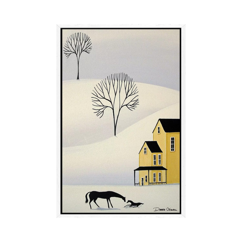 December Birthday 1 Piece Painting on Canvas, 101.6 cm H x 66.04 cm W, White Framed
