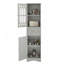Grande armoire de salle de bain autoportante avec tiroir et portes en acrylique, tablette réglable pour un rangement efficace-929730096