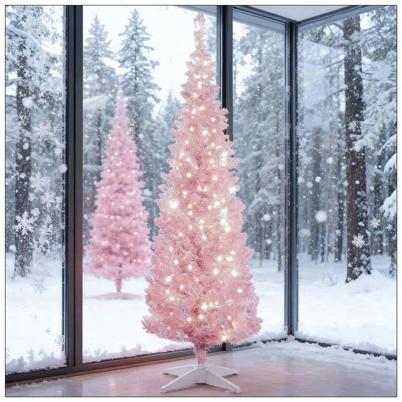 Arbre de Noël au crayon, Rose