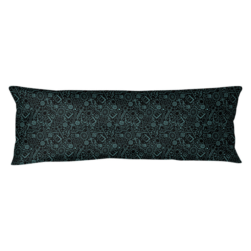 Coussin lombaire rpg, Bourre en polyester, Noir / bleu sarcelle