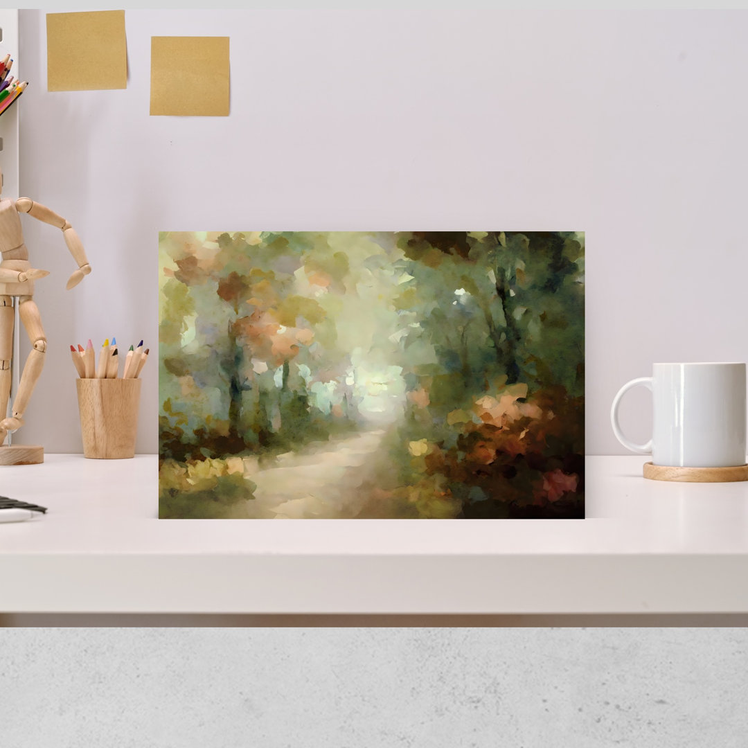 Enchanted Forest Pathway Abstract Abstract Contemporary Wall Art Print