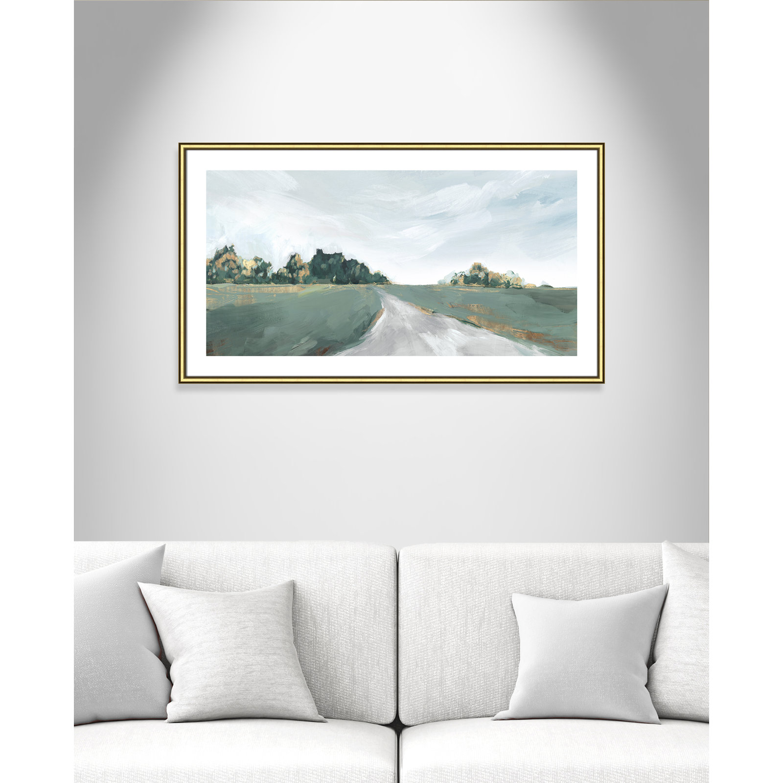 Field of Dreams by Isabelle Z - Painting Print, Picture Framed Paper, 23.5" H x 41.5" W, Gold Bead