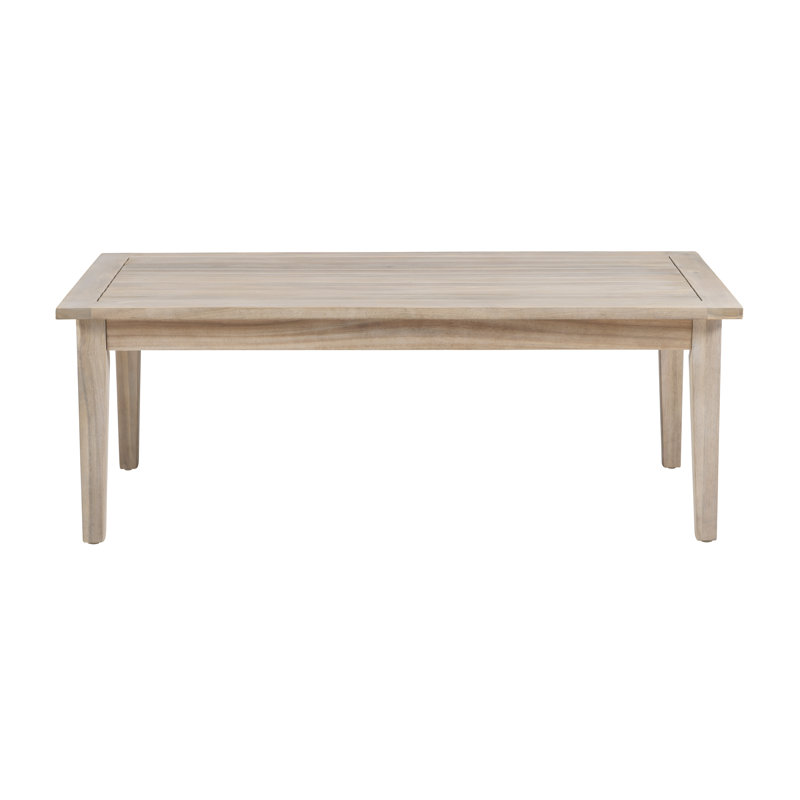 Amina Outdoor Solid Wood Acacia Rectangular Coffee Table