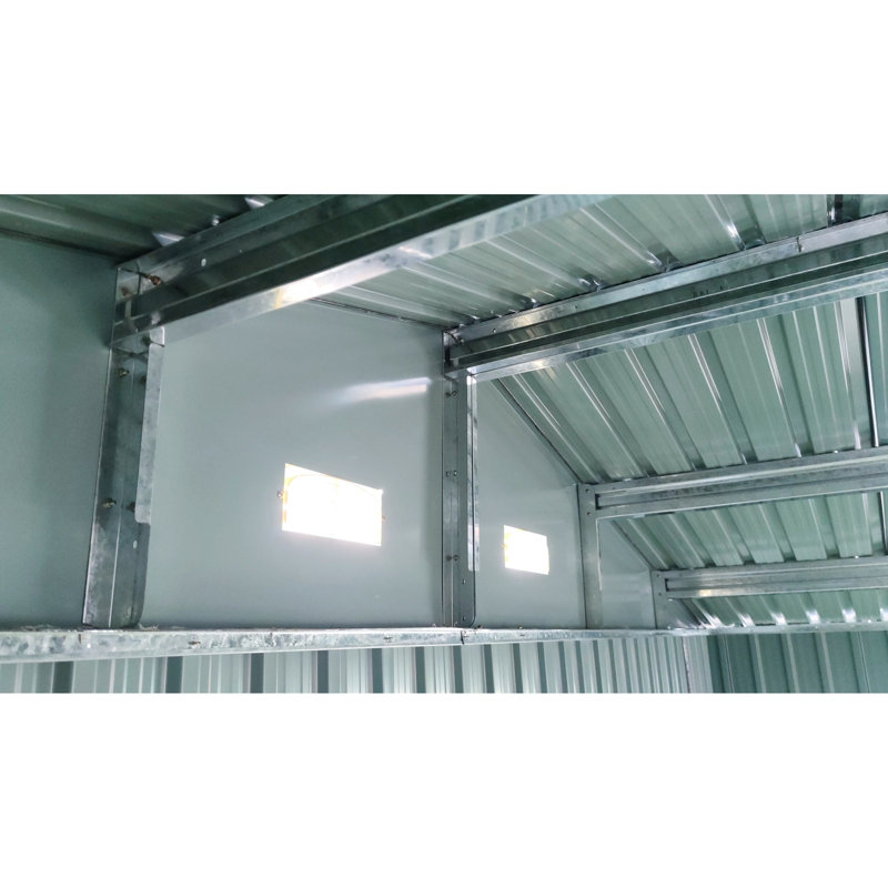 Grande remise de garage en métal 13 x 20 pi avec deux fenêtres et panneaux translucides, idéale pour les voitures, les camions et l'équipement de jardin. Pi. Surface au sol, ventilation améliorée, portes doubles verrouillables,