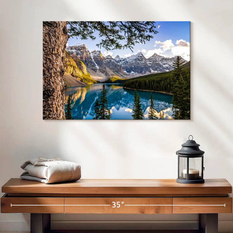 Paysage du lac Alvord Morain, H 16 po x l 24 po