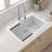 Durable Quartz Composite Workstation Kitchen Sink with Noise Reduction and Easy Clean Non-Porous Surface