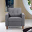 Fauteuil rembourré capitonné avec accoudoirs à boutons carrés et garniture carrée en tissu de polyester-438303002
