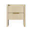  Table de chevet cannelée à 2 tiroirs, table d'appoint moderne pour chambre à coucher H 23,6 po