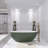 65 In. X 30 In. Solid Surface Freestanding Flatbottom Soaking Bathtub In Green