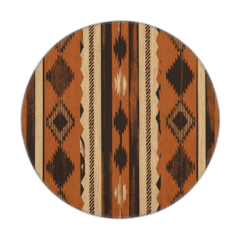 Earthbound Geometry Indoor And Outdoor Area Rug, Round 5'