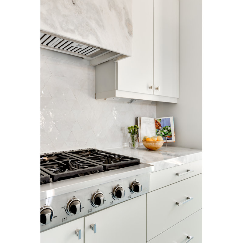 Gemma 3.75" x 2.25" Glass Mosaic Wall Tile, White