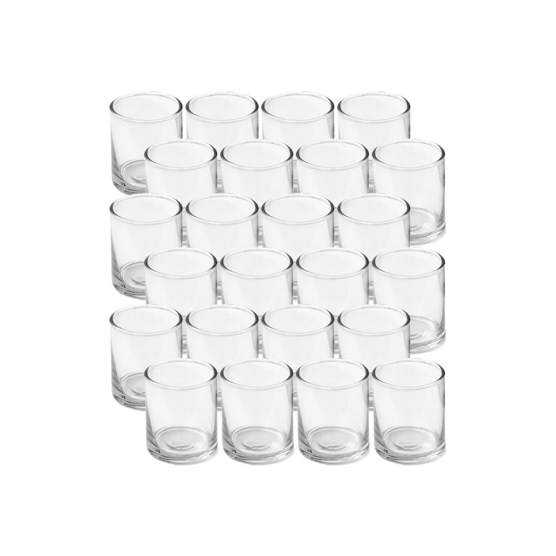 Ensemble de 36 porte-bougies en verre transparent Latitude Run®, idéal pour les décorations de mariage, les fêtes, les événements, la table de Noël, 3 po de hauteur et 2,5 po de diamètre