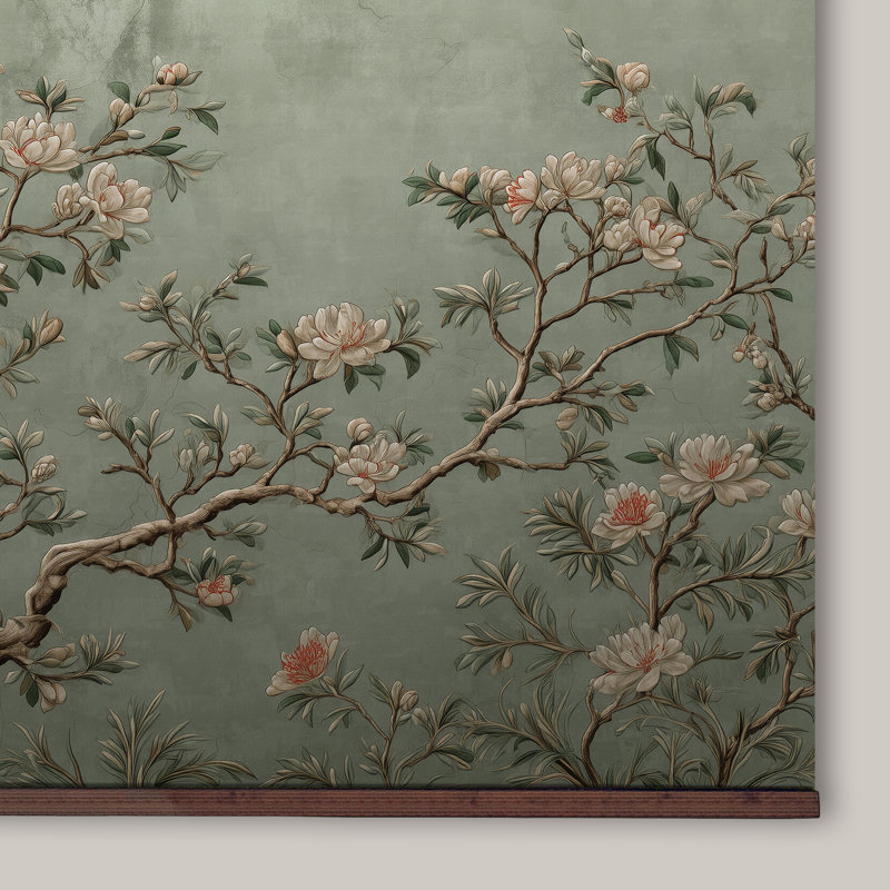 Tapisserie classique chinoise, toile prête à suspendre avec barres de suspension en bois, H 40 po x l 60 po