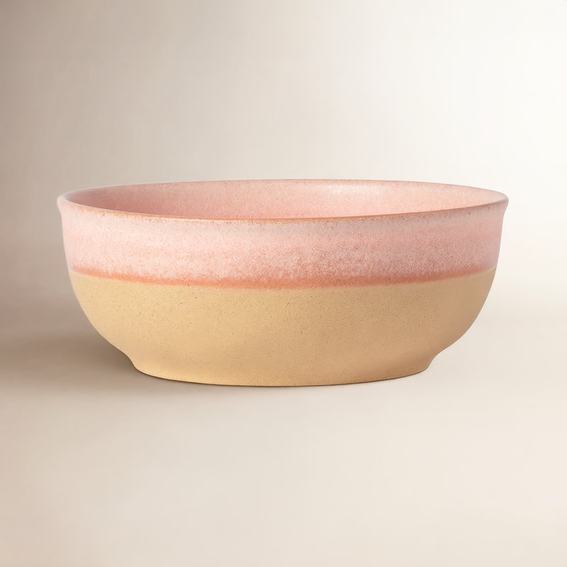 Arenito 33,5 oz. Bol à céréales en grès fait à la main, Mauve / rose