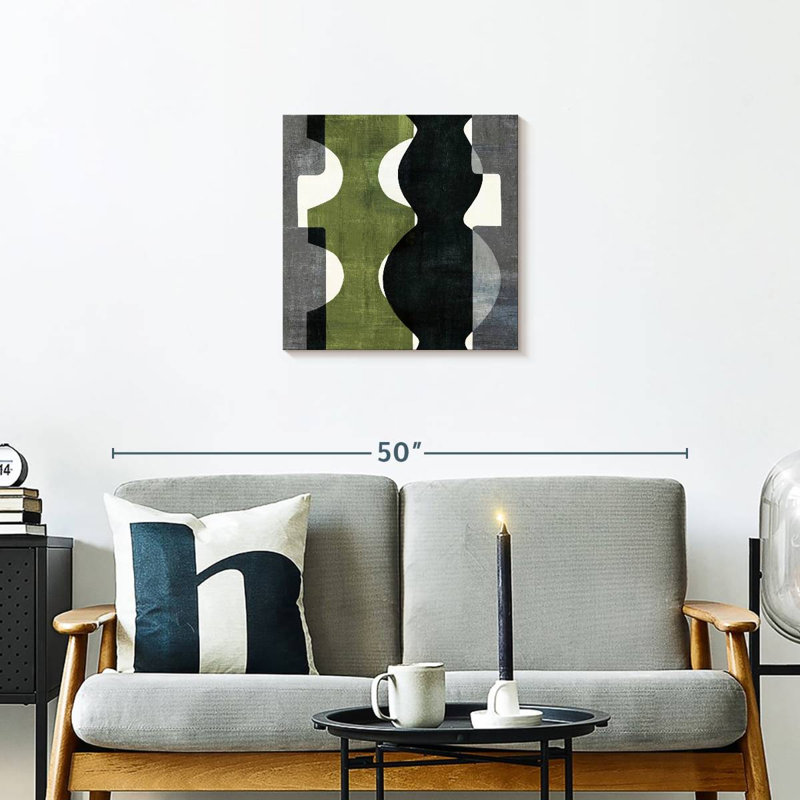 Geometric Deco With Green, 20" H x 20" W