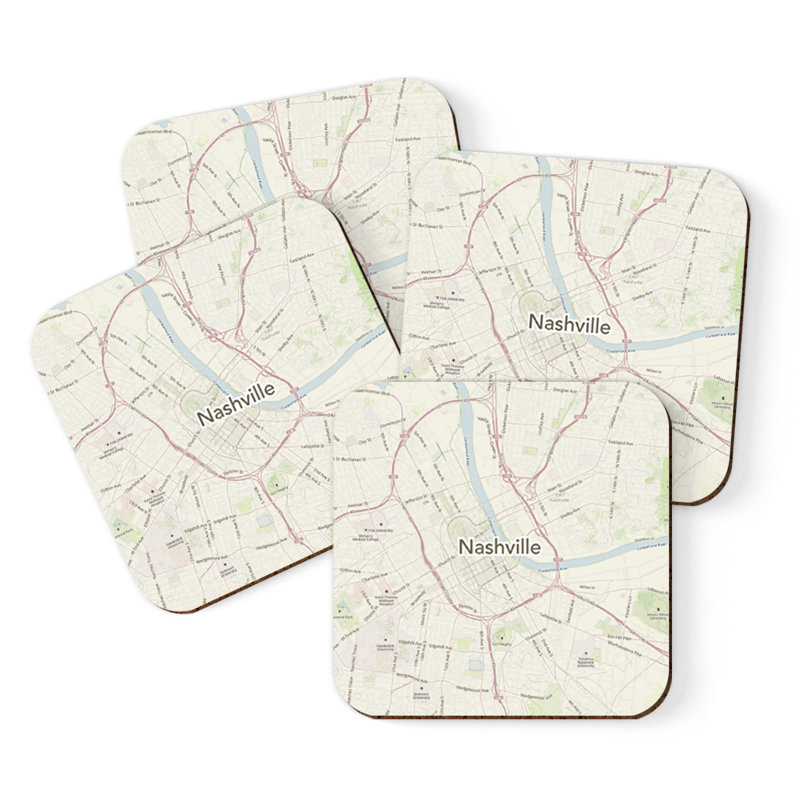 Sous-verre carte des États-Unis, Nashville