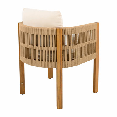5-Piece Outdoor Dining Set with Round Table, 4 Chairs for Patio