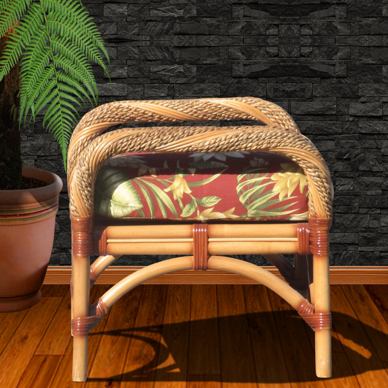 Abha Upholstered Ottoman, Baja Lemon