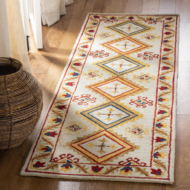 Vahakn Hand Tufted Wool Geometric Rug, Runner 2'3" x 7'