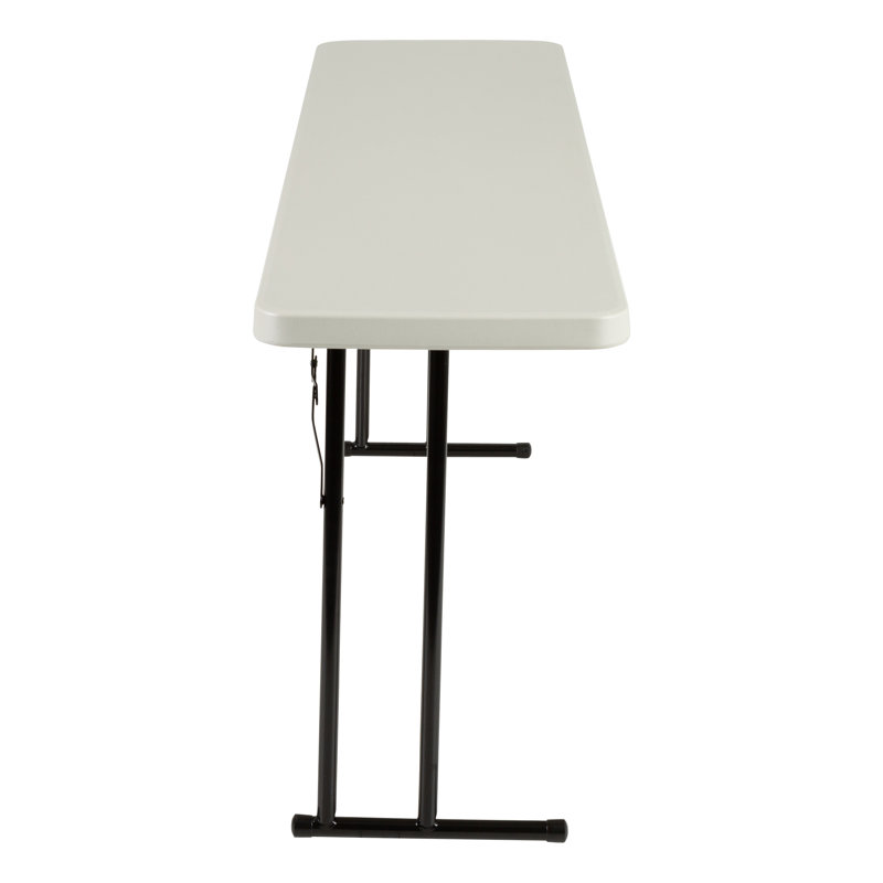 Gray 6 ft Rectangular Blow-Molded Plastic Folding Table