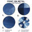 «Blue Minimal Curves - Abstract Shapes», décoration murale ronde en métal-1893770849