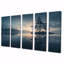 «Blue Morning Fog Over Forest Lake», ensemble d'art mural 5 pièces-212005723