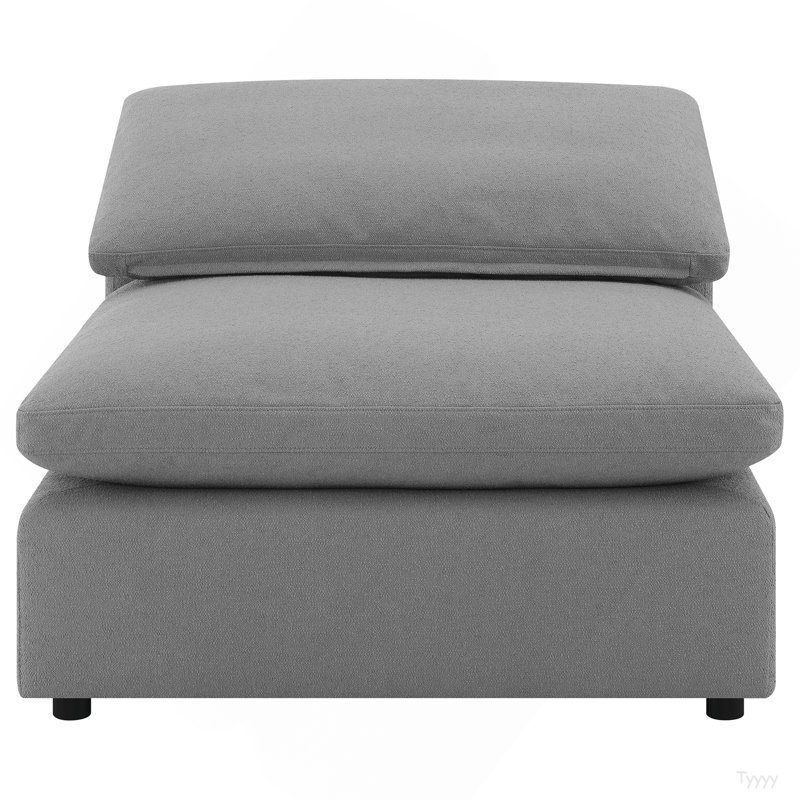 Chaise sans accoudoirs rembourrée en tissu gris Segoura