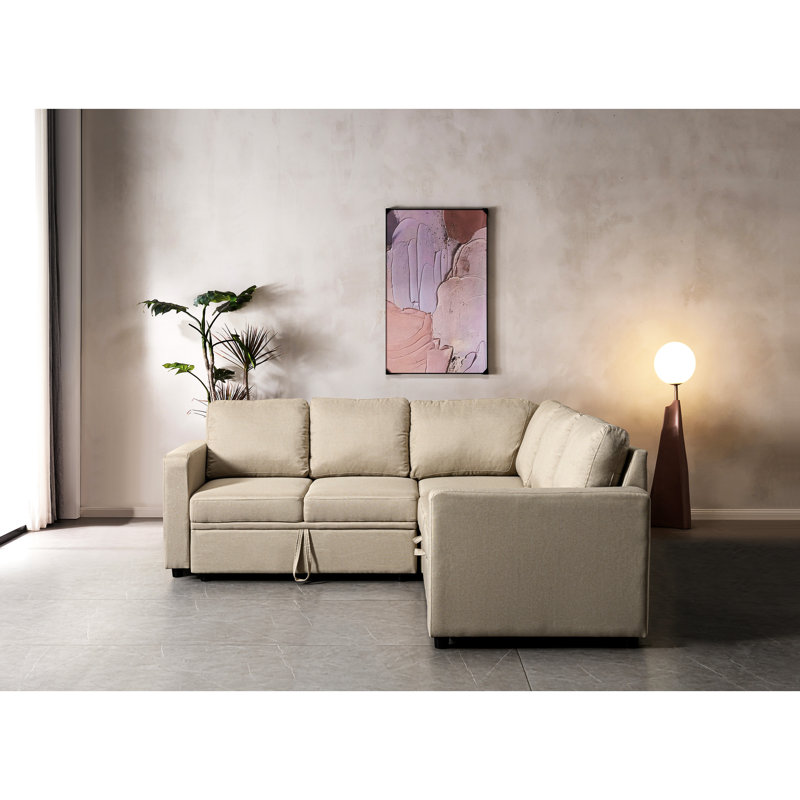 Lit modulaire Space Beige - Siège confortable à 5 places avec coussins moelleux et dossier solide en bois massif, processus d'assemblage de 10 minutes, idéal pour les petits dortoirs bureaux confortables