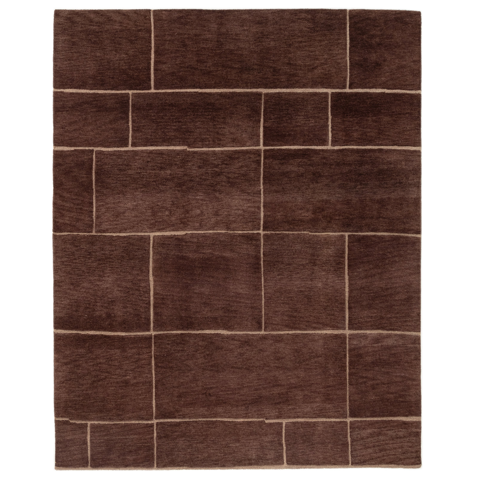 Hand-Tufted Wool Rug, 7'9x9'9, Dark Brown