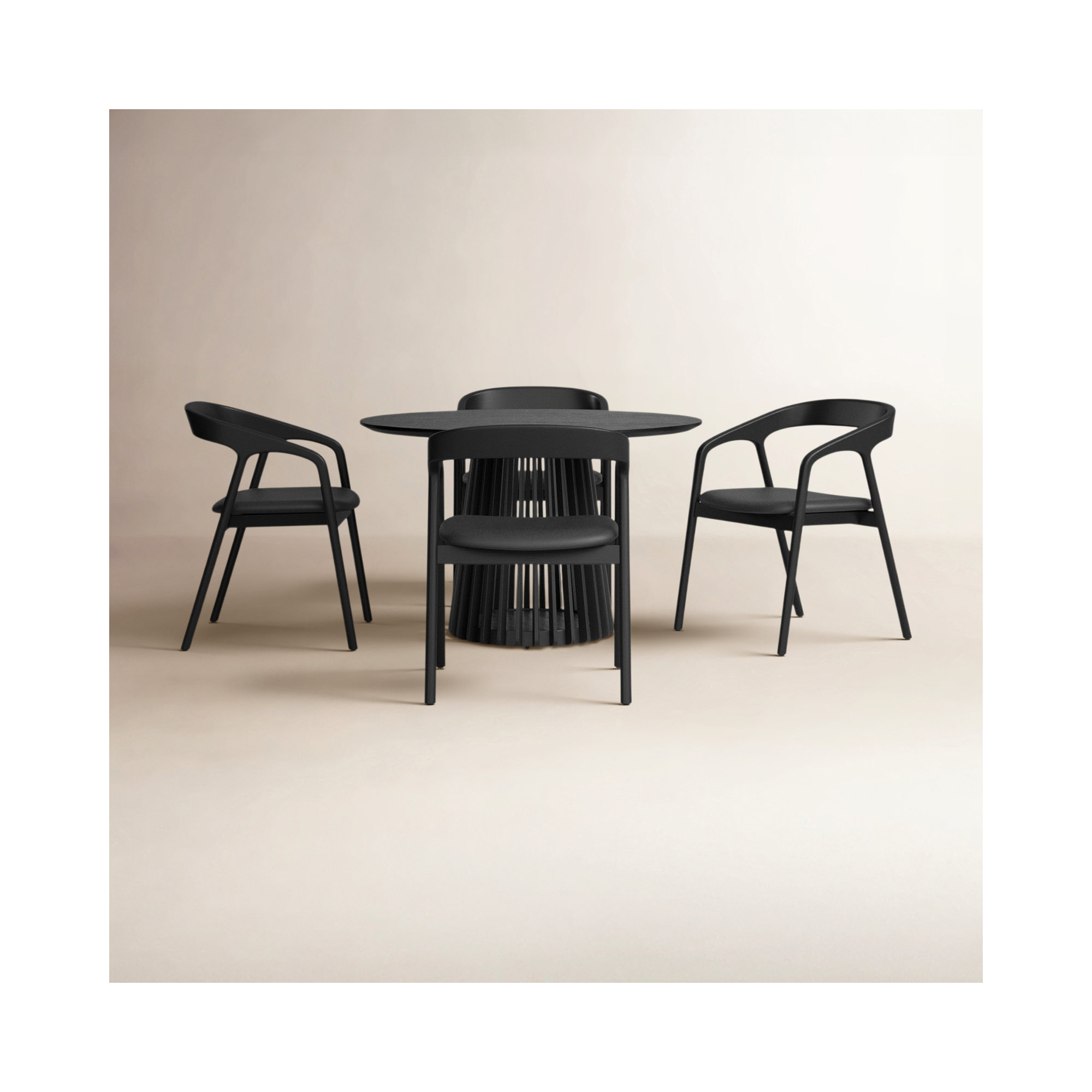 Brysa 5 - Piece Extendable Dining Set, Black, Black
