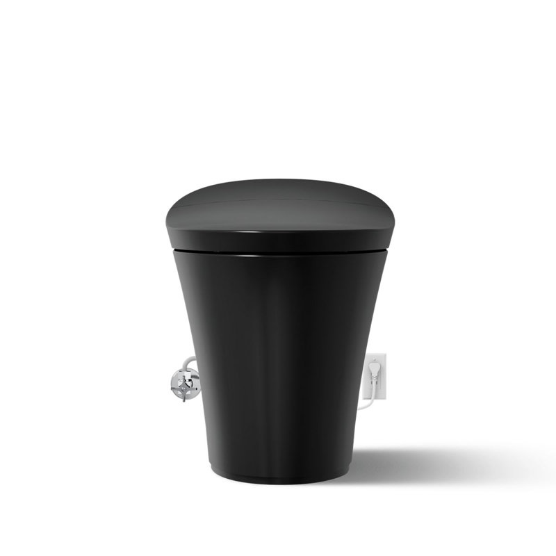 Veil™ Comfort Height Intelligent Skirted One-Piece Elongated Dual-Flush Toilet, Black
