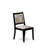 3 Piece Dining Set Includes a Round Kitchen Table with Wire Brushed Black Tabletop & 2 Stackable Polyester Fabric Chairs, Wire Brushed Black-299317854