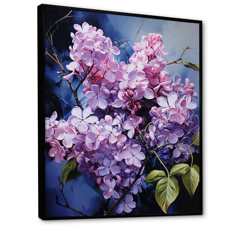 Lilas, minimalisme, rêve sur toile, H 20 po x l 12 po x P 1 po, Cadre flottant noir