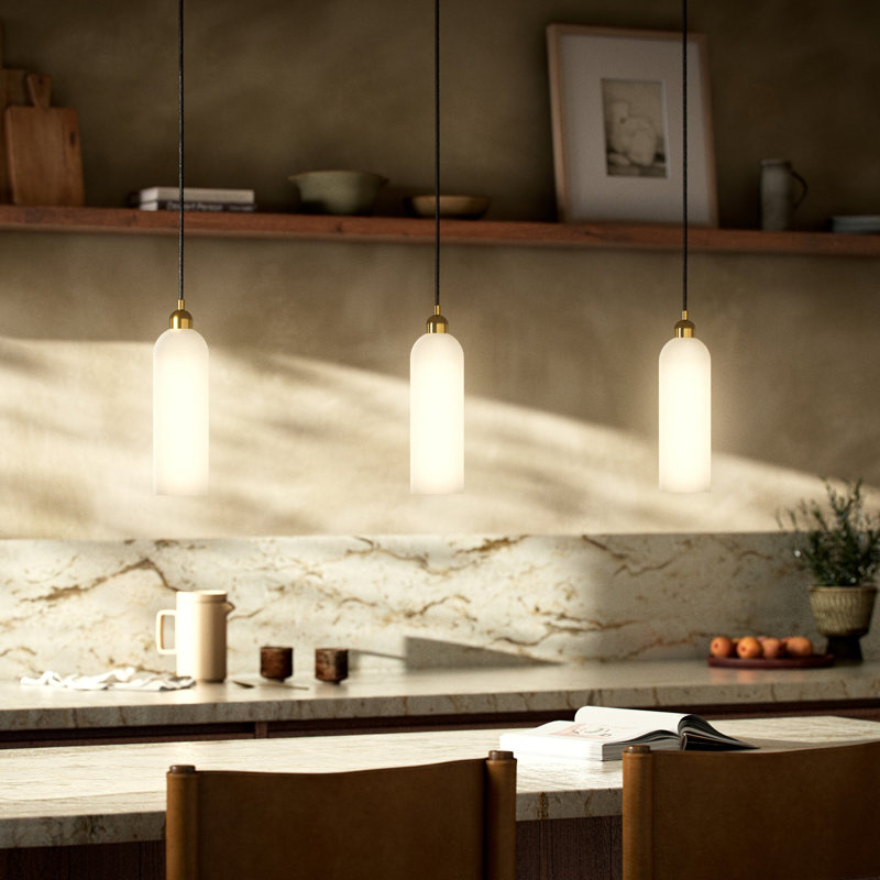 Odyssey 1 - Light Pendant, 13.82" H x 3.94" W x 3.94" D, Burnished Brass