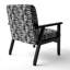 Gingell - Gris et jaune flou abstrait - Fauteuil rembourré en velours Mid-Century
