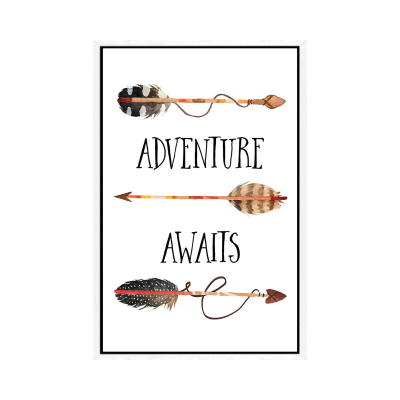 Adventure Awaits II - Print on Canvas, 101.6cm H x 66.04cm W x 3.81cm D, White Framed