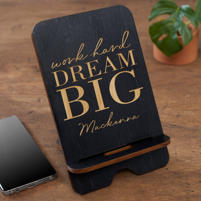 Dream Big Personalized Wooden Phone Holder Accessory
