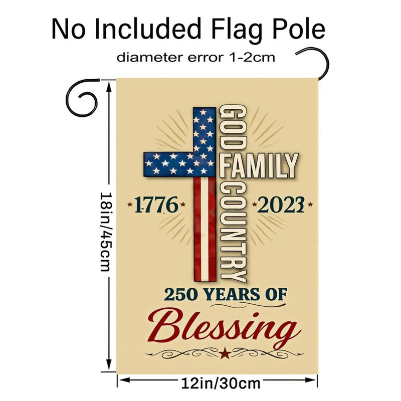 Drapeau des États-Unis Cross God Family Country